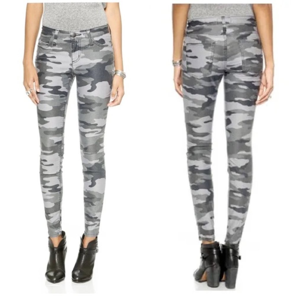 Current Elliott Camo Ankle Skinny Cheville Jeans Cotton Blend Size 25-0